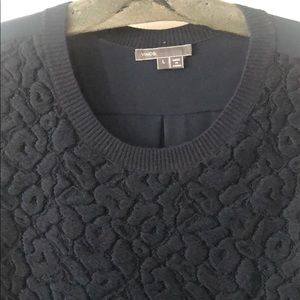 Navy Vince Lace Front Dress with Silk